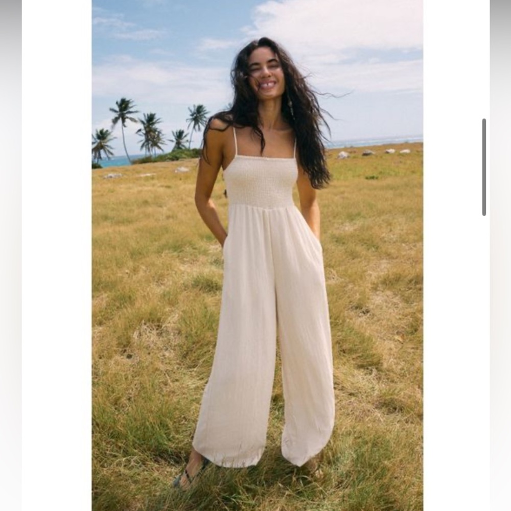Zsupply Beachside Smocked Jumpsuit Small